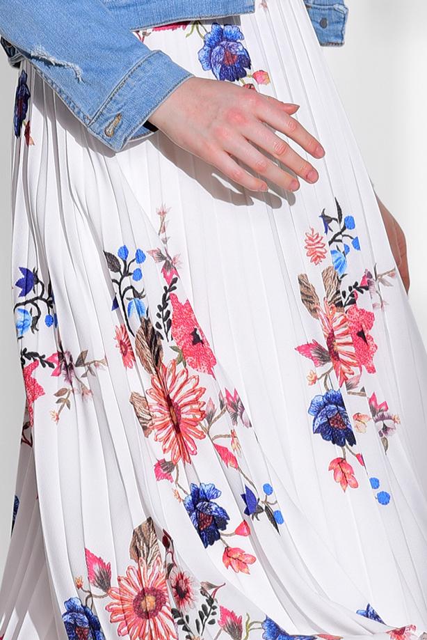 Vêtements hijab  FLORAL PLEATED SKIRT 4420  - TRENDTESETTÜR
