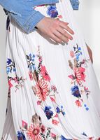 Vêtements hijab CRÈME JUPE PLISSÉE À FLEURS 4420