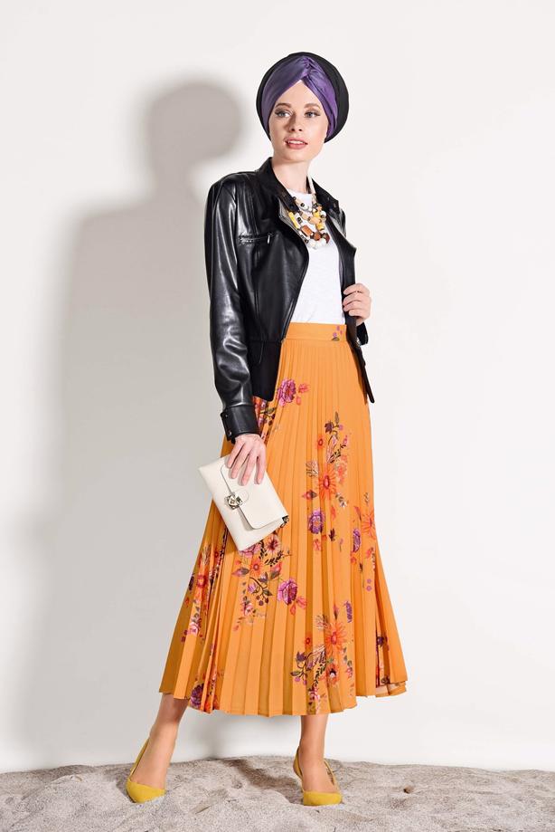 Vêtements hijab  FLORAL PLEATED SKIRT 4420  - TRENDTESETTÜR