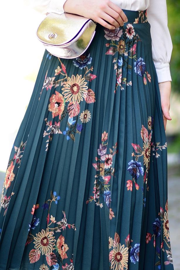 Vêtements hijab  FLORAL PLEATED SKIRT 4420  - TRENDTESETTÜR