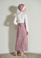 Tesettür giyim PUDRA T 5002 Telvin-İşlemeli Spor Etek