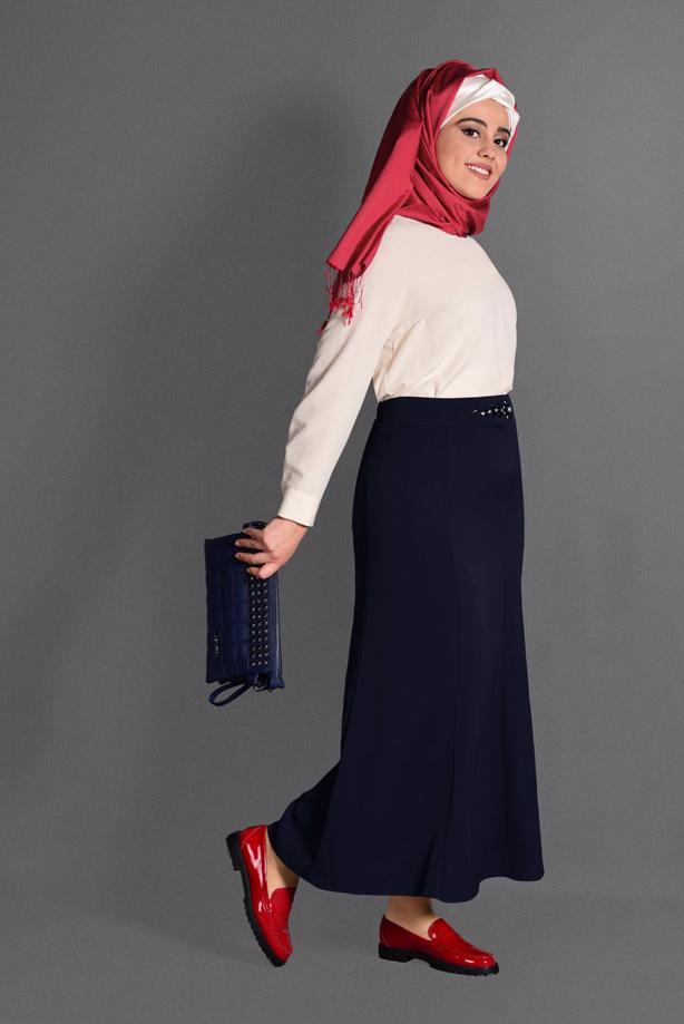 Vêtements hijab BLEU MARINE JUPE 6059 - TRENDTESETTÜR