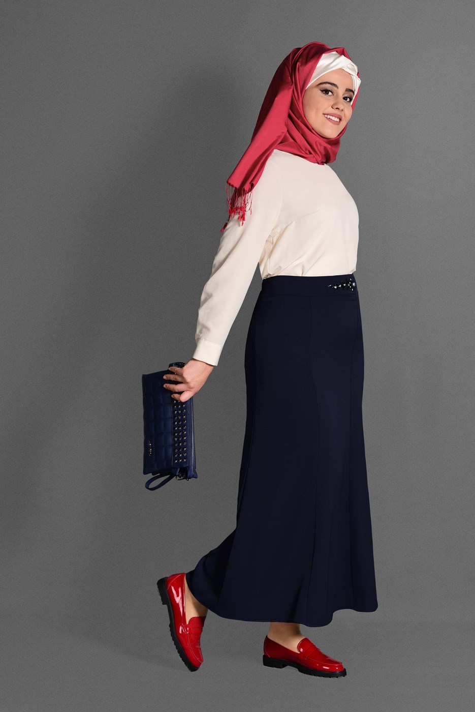 Vêtements hijab BLEU MARINE JUPE 6059
