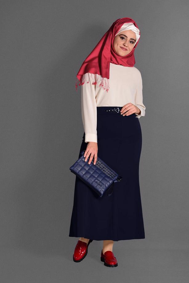 Vêtements hijab BLEU MARINE JUPE 6059 - TRENDTESETTÜR