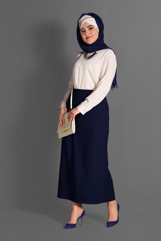 Vêtements hijab BLEU MARINE JUPE 6064 - TRENDTESETTÜR