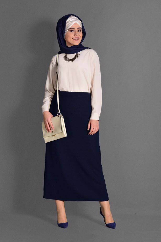 Vêtements hijab BLEU MARINE JUPE 6064 - TRENDTESETTÜR