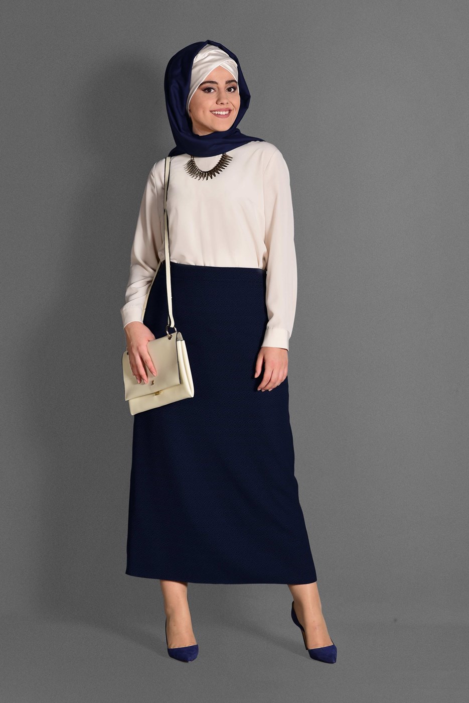 Vêtements hijab BLEU MARINE JUPE 6064
