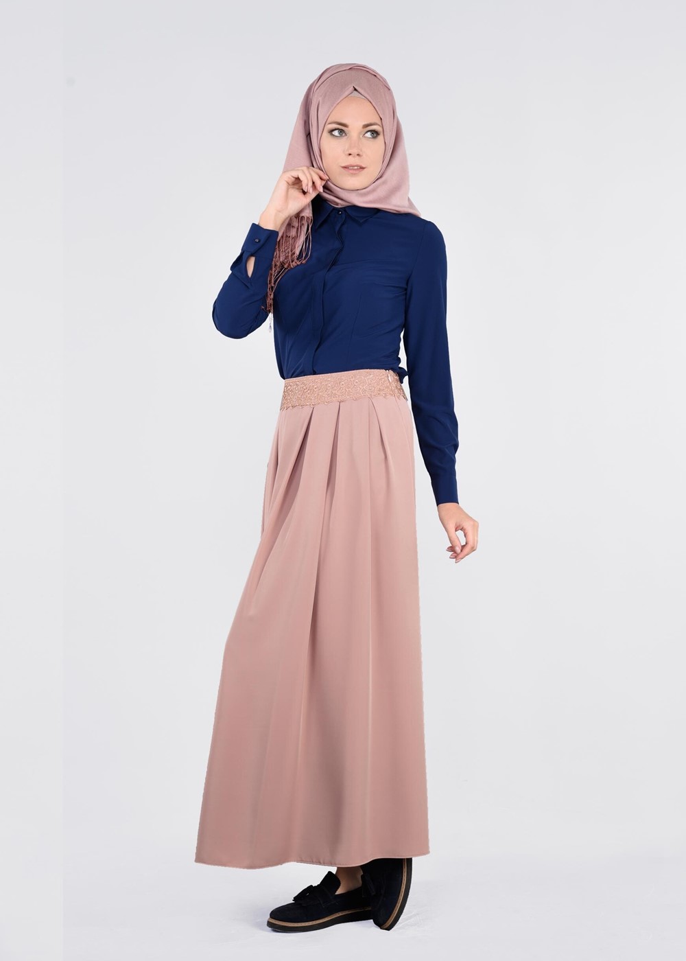 Tesettür giyim PUDRA T 6073 Sarah Etek-Alv Fashion