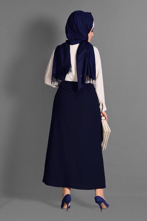 Vêtements hijab BLEU MARINE JUPE 6076 - TRENDTESETTÜR