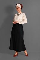 Tesettür giyim SİYAH T 6077 Natalia Etek -Alv Fashion