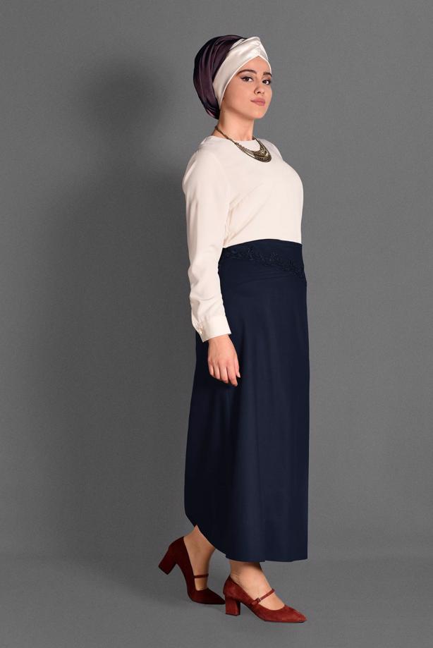 Vêtements hijab BLEU MARINE JUPE 6077 - TRENDTESETTÜR