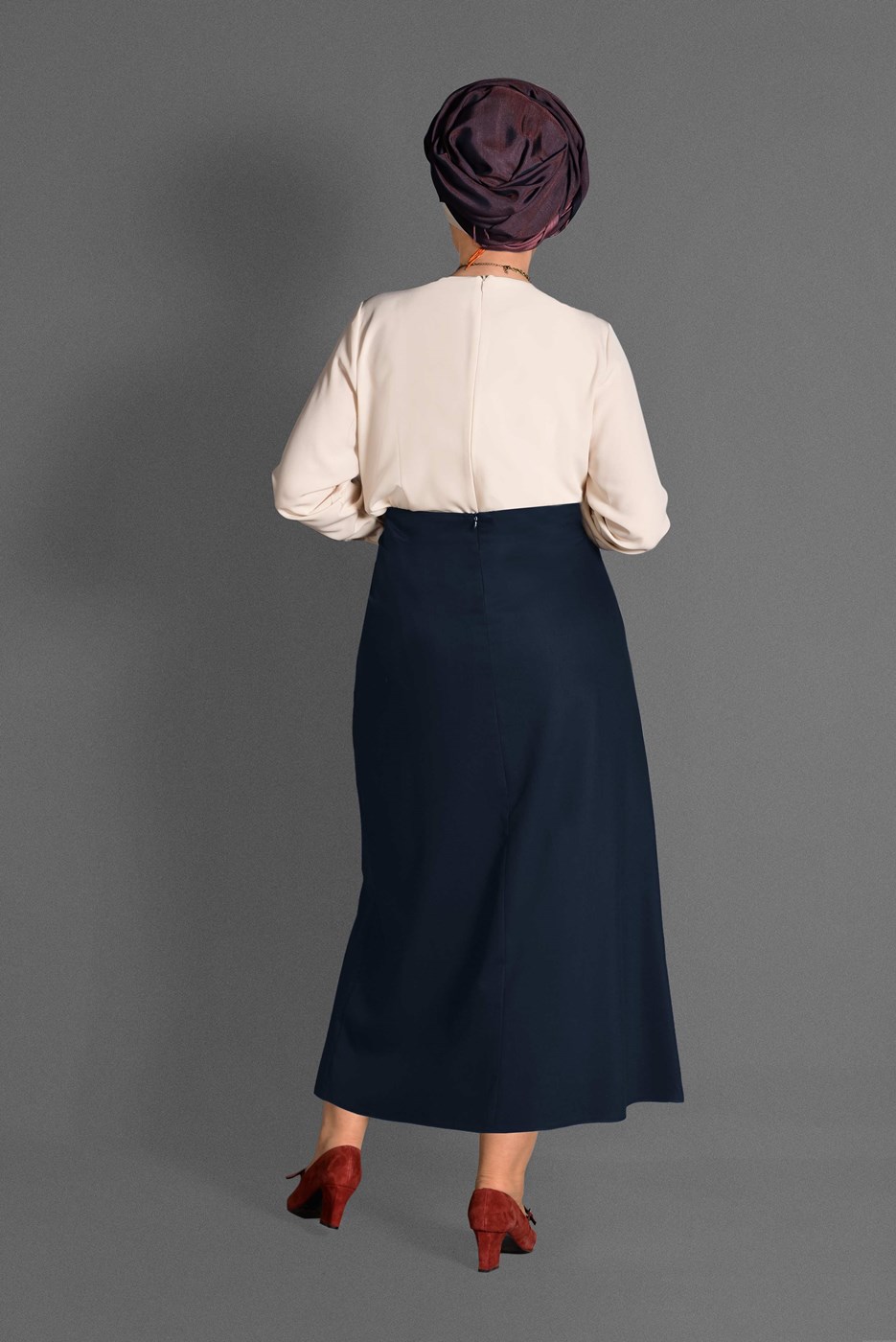 Tesettür giyim LACİVERT T 6077 Natalia Etek -Alv Fashion