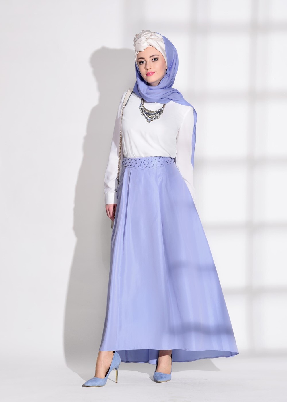 Tesettür giyim MAVİ T 6079 Angela Etek-Alv Fashion