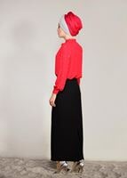 Tesettür giyim SİYAH GİZLİ YIRTMAÇLI FERMUARLI ETEK 6167 