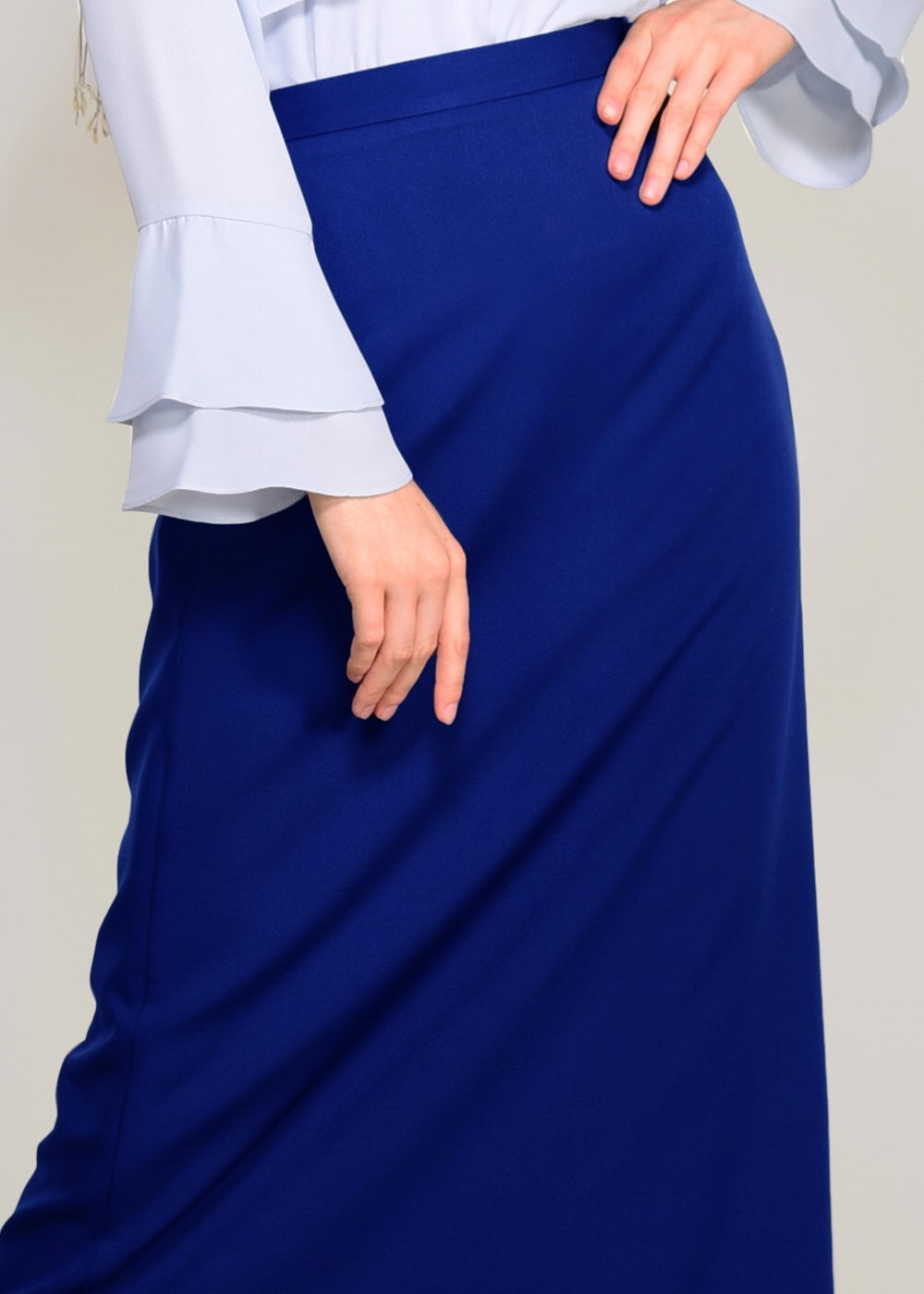 Tesettür giyim LACİVERT GİZLİ YIRTMAÇLI FERMUARLI ETEK 6167 