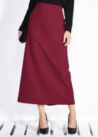 Tesettür giyim BORDO GİZLİ YIRTMAÇLI FERMUARLI ETEK 6167 