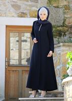 Tesettür giyim LACİVERT BROŞ DETAYLI FERACE 02981