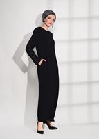 Tesettür giyim SİYAH İŞLEME DETAYLI FERACE 10981 