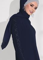 Tesettür giyim LACİVERT İŞLEME DETAYLI FERACE 10981 