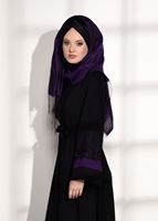 Tesettür giyim SİYAH KOLLARI GÜPÜR DETAYLI BELİ KUŞAKLI FERACE 31987