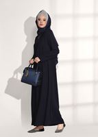 Tesettür giyim LACİVERT TAŞ BASKI DETAYLI FERMUARLI FERACE 40981 