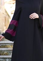 Tesettür giyim SİYAH GÜPÜR DETAYLI FERACE 41981