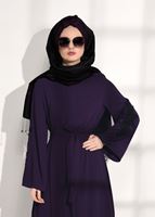 Tesettür giyim MOR KOL KISMI GÜPÜR DETAYLI FERACE 71981 