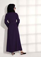 Tesettür giyim MOR KOL KISMI GÜPÜR DETAYLI FERACE 71981 