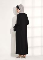 Tesettür giyim SİYAH TAŞ BASKI DETAYLI FERACE 90981