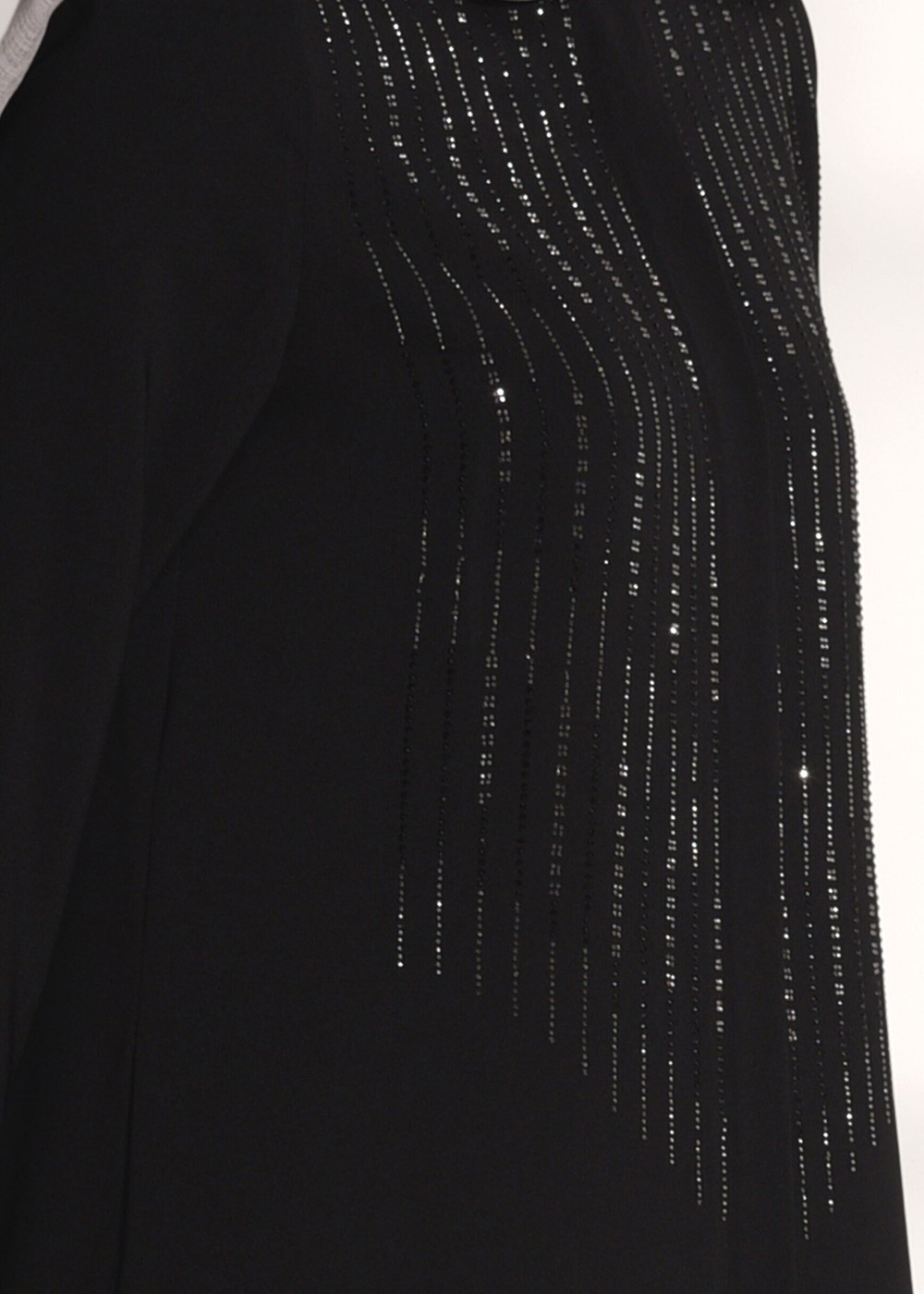 Tesettür giyim SİYAH TAŞ BASKI DETAYLI FERACE 90981