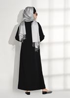 Tesettür giyim SİYAH BONCUK İŞLEME DETAYLI FERACE 91981