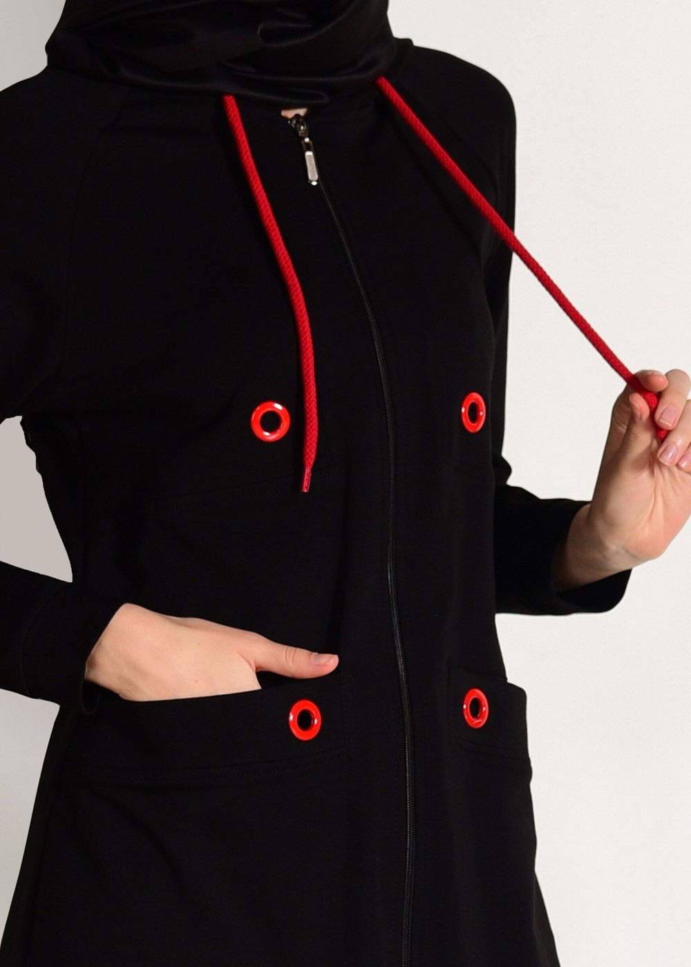 Tesettür giyim SİYAH SPOR FERACE 4808