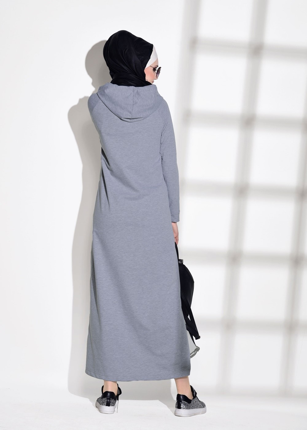 Tesettür giyim GRİ SPOR FERACE 4808