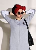 Tesettür giyim GRİ ARMA DETAYLI FERMUARLI SPOR FERACE 6708