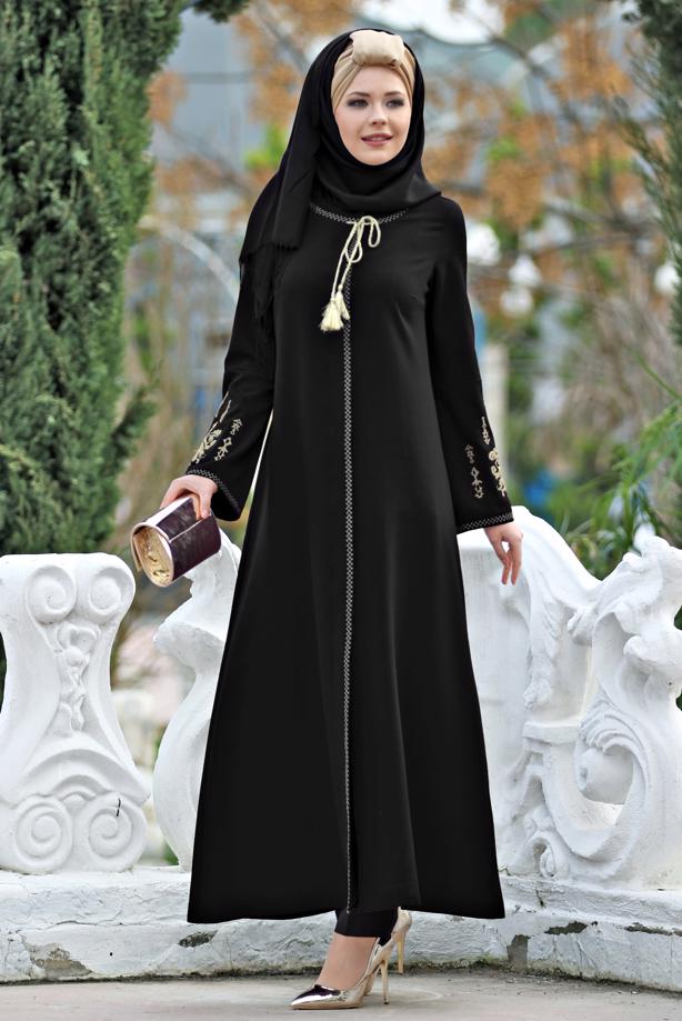 Hijab clothing  EMBROIDERY DETAIL TOPCOAT T 7962  - TRENDTESETTÜR