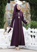 Vêtements hijab POURPRE COUCHE DE FINITION BRODERIE T 7962