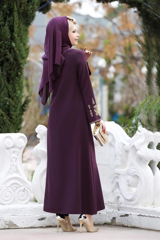 Vêtements hijab  EMBROIDERY DETAIL TOPCOAT T 7962  - TRENDTESETTÜR