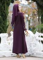 Vêtements hijab POURPRE COUCHE DE FINITION BRODERIE T 7962