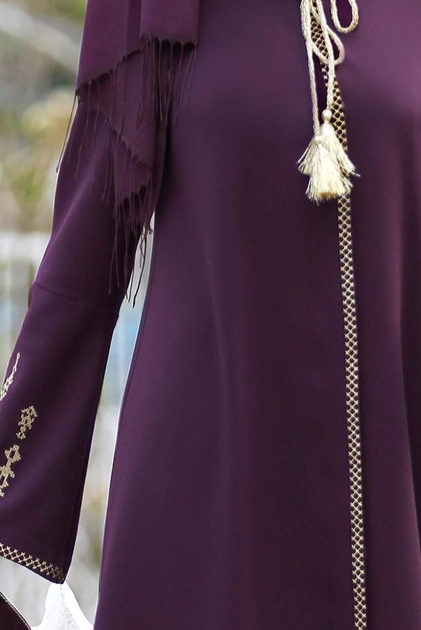 Vêtements hijab  EMBROIDERY DETAIL TOPCOAT T 7962  - TRENDTESETTÜR