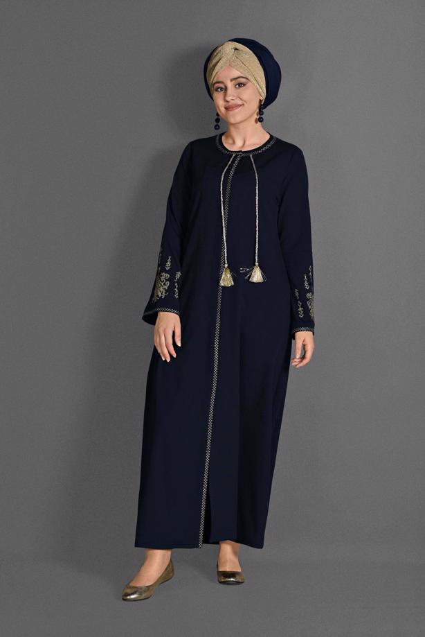 Hijab clothing  EMBROIDERY DETAIL TOPCOAT T 7962  - TRENDTESETTÜR
