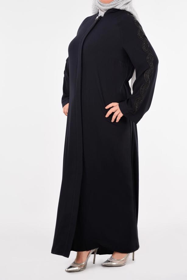 Hijab clothing NAVY BLUE TOPCOAT T 8245  - TRENDTESETTÜR