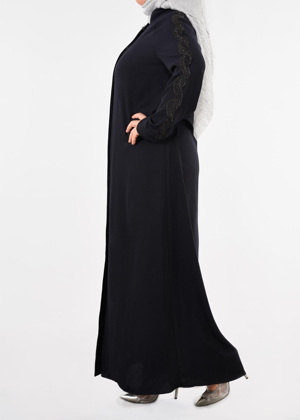 Tesettür giyim LACİVERT T 8245 Gold Ferace-Alv Fashion