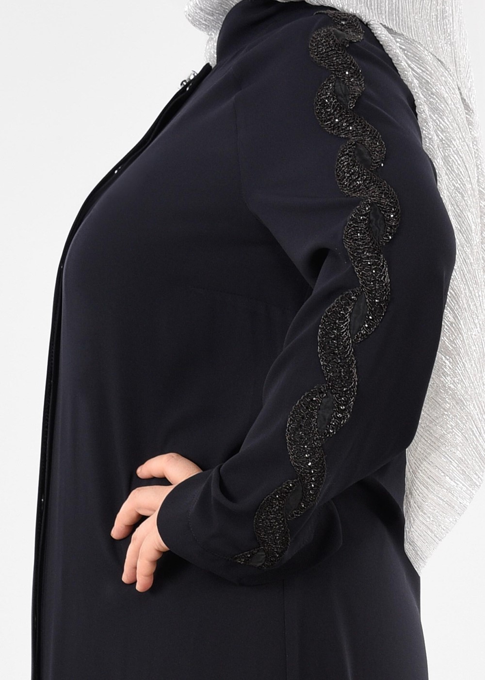 Tesettür giyim LACİVERT T 8245 Gold Ferace-Alv Fashion