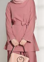 Tesettür giyim PUDRA T 8209 ModaBu- İncili Kuşaklı Takım