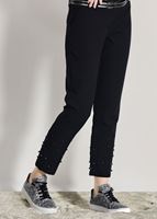 Vêtements hijab NOIR PANTALON SKINNY BRODÉ DE PERLES T 7209