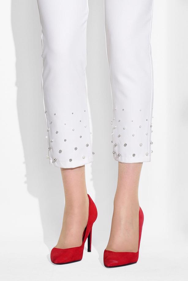 Vêtements hijab  BEAD EMBROIDERED SKINNY PANTS T 7209  - TRENDTESETTÜR