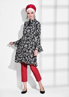 Vêtements hijab ROUGE PANTALON SKINNY BRODÉ DE PERLES T 7209