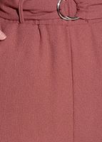 Tesettür giyim PEMBE BELİ KEMERLİ KREP KUMAŞ PANTOLON 02161