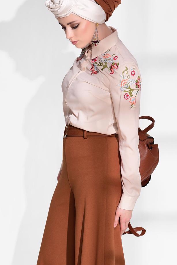 Vêtements hijab  BELT DETAIL PALAZZO PANTS 068  - TRENDTESETTÜR