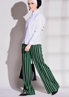 Hijab clothing GREEN  STRIPED PANTS T 146